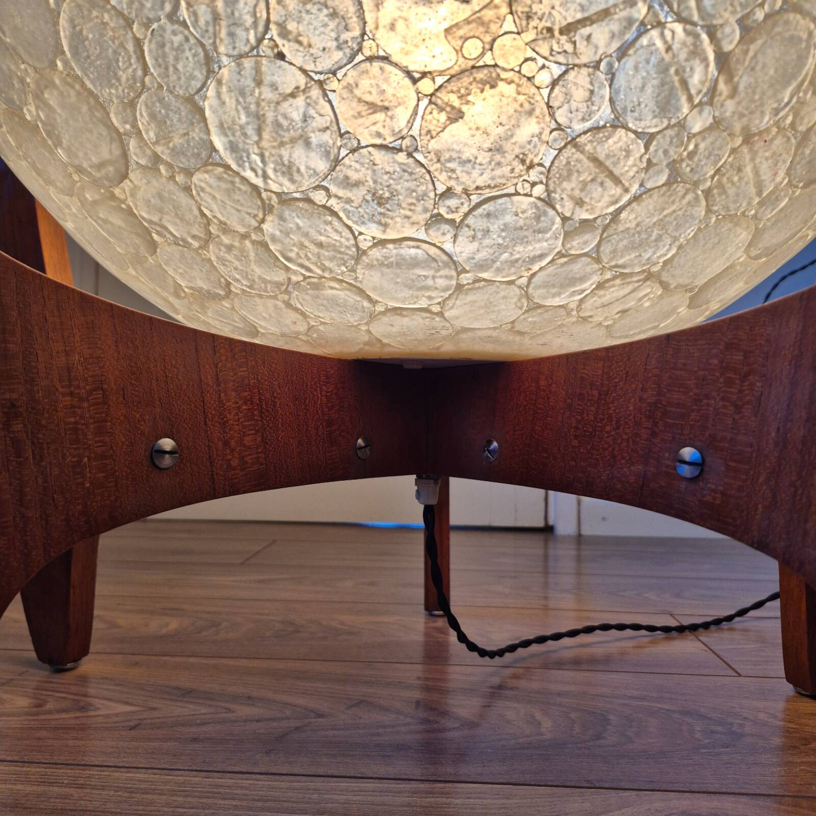 Mid-century wood and plexiglass floor lamp, Germany 1960s