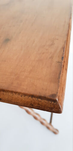 Table pliante en bois porte-plante, bout de canapé , vintage français