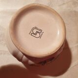 Sugar bowl or covered box Sarreguemines earthenware Obernai style