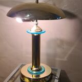 Lampe chrome et or 1980