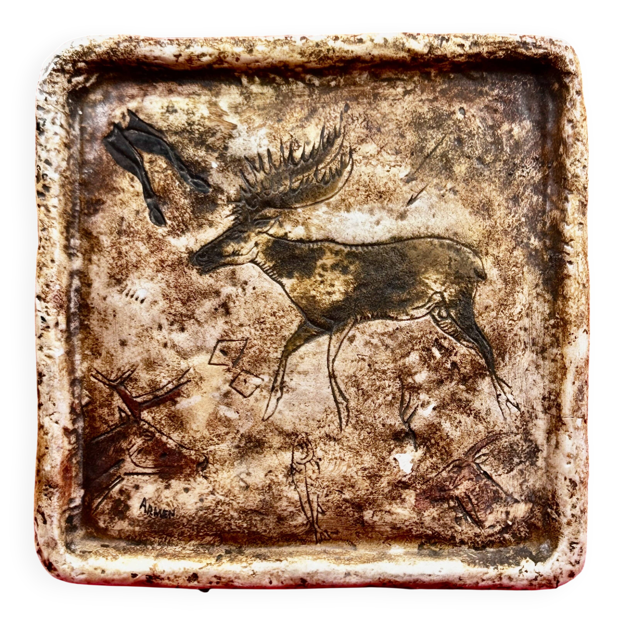 Ceramic arm 70 prehistoric animal decor/Parietal art/Rock art