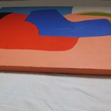 Blue orange abstract art "abandonment to the other"