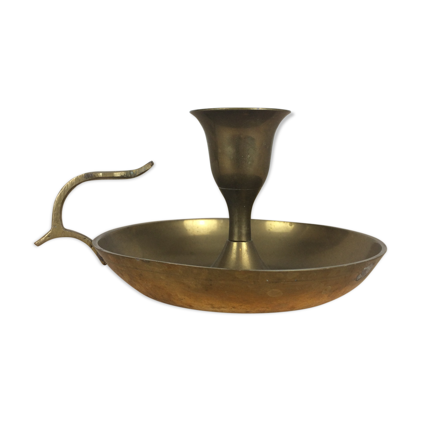 Candle holder golden brass cellar rat