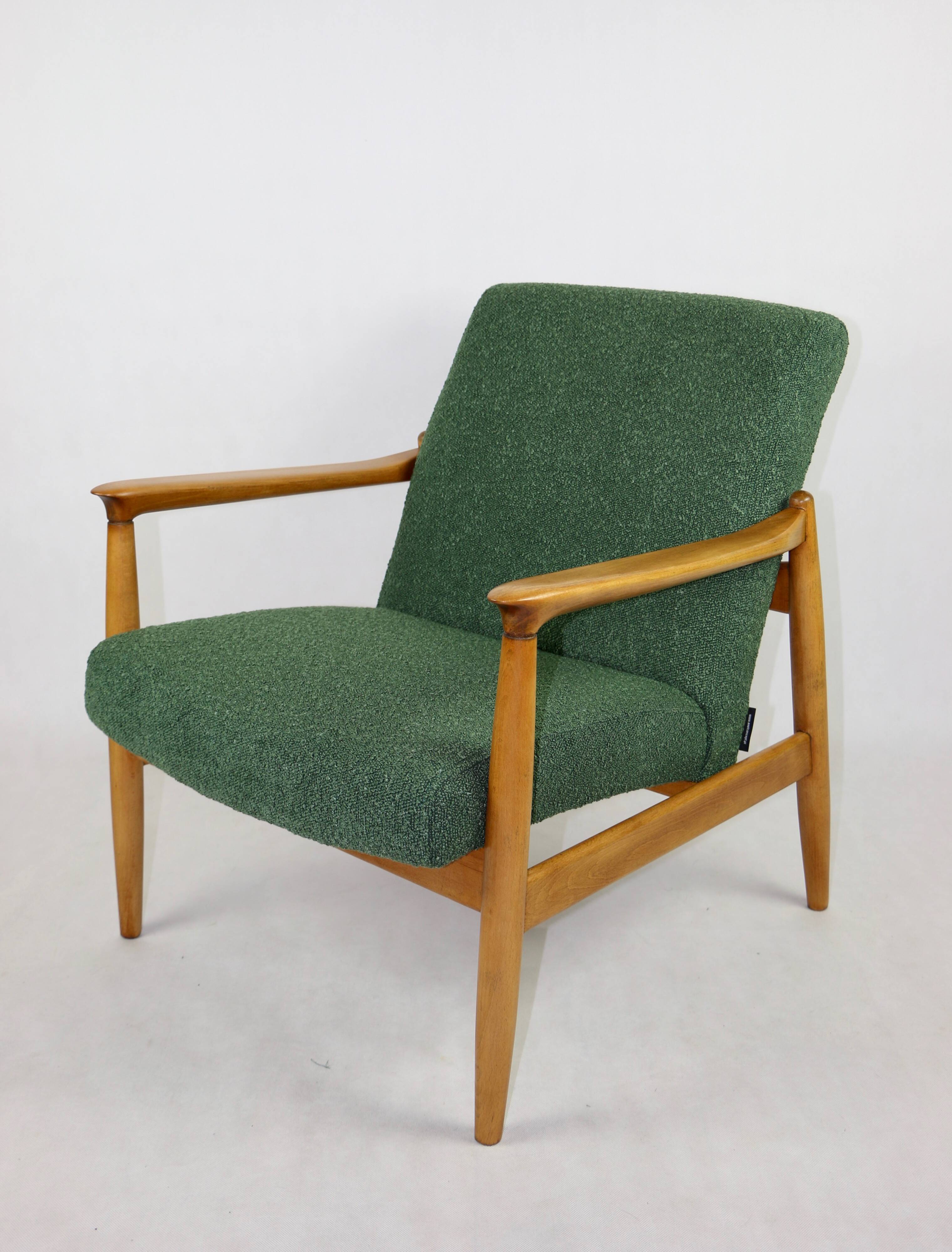 Green Boucle GFM-64 Armchair attributed to Edmund Homa, 1970s