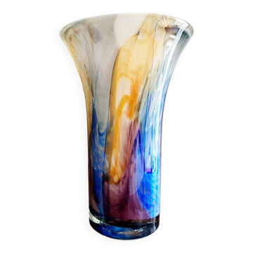 Michèle Luzoro vaas, multicolor, jaren 80, Frankrijk