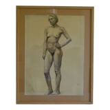 Charcoal drawing academician circa 1900