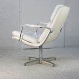 Armchair "Space Age"". Steel and imitation leather. Swivel. France, 70s