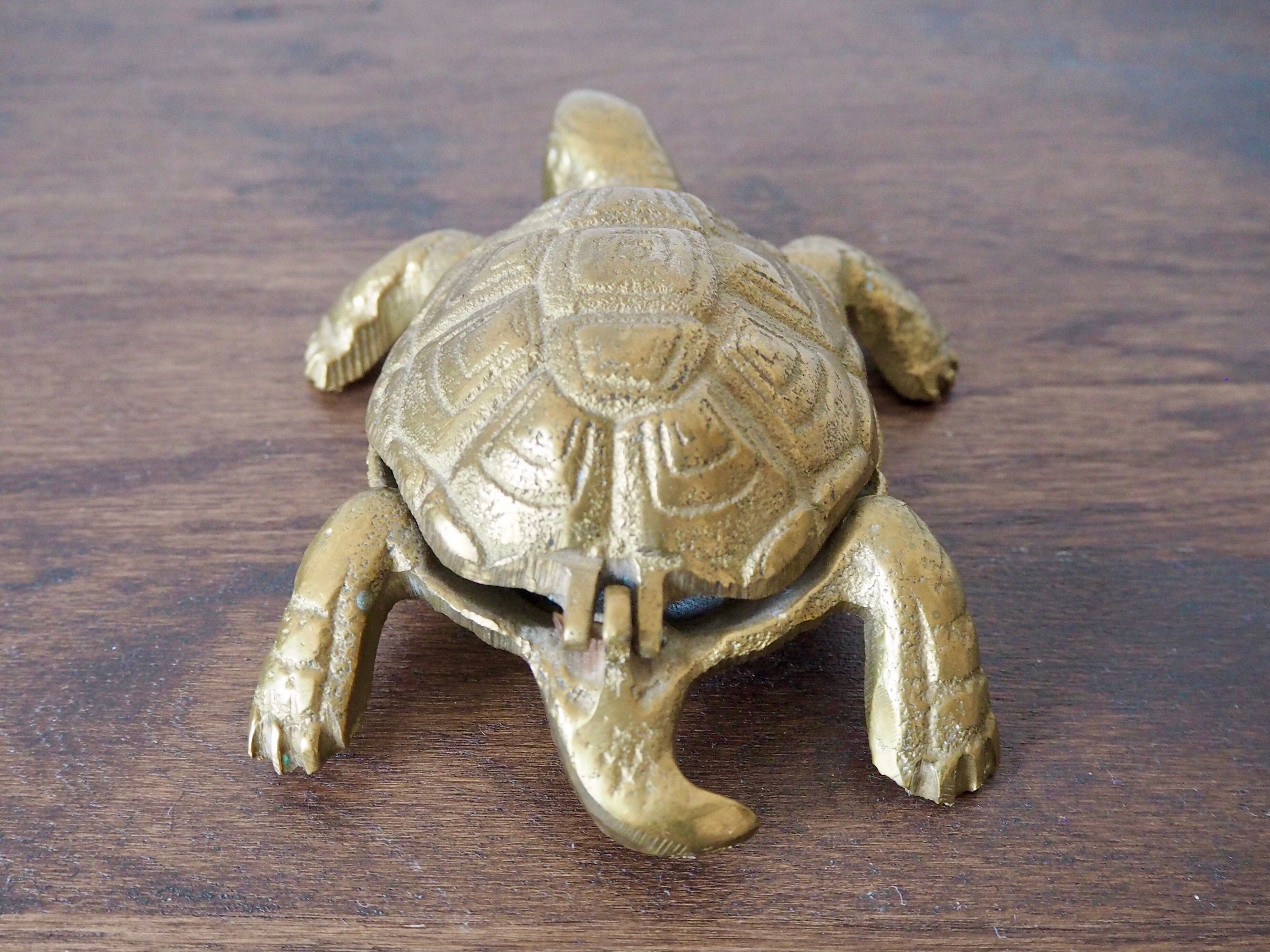 Brass turtle ashtray