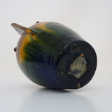 Vase in flamed stoneware with Rambervillers style ear. Signed