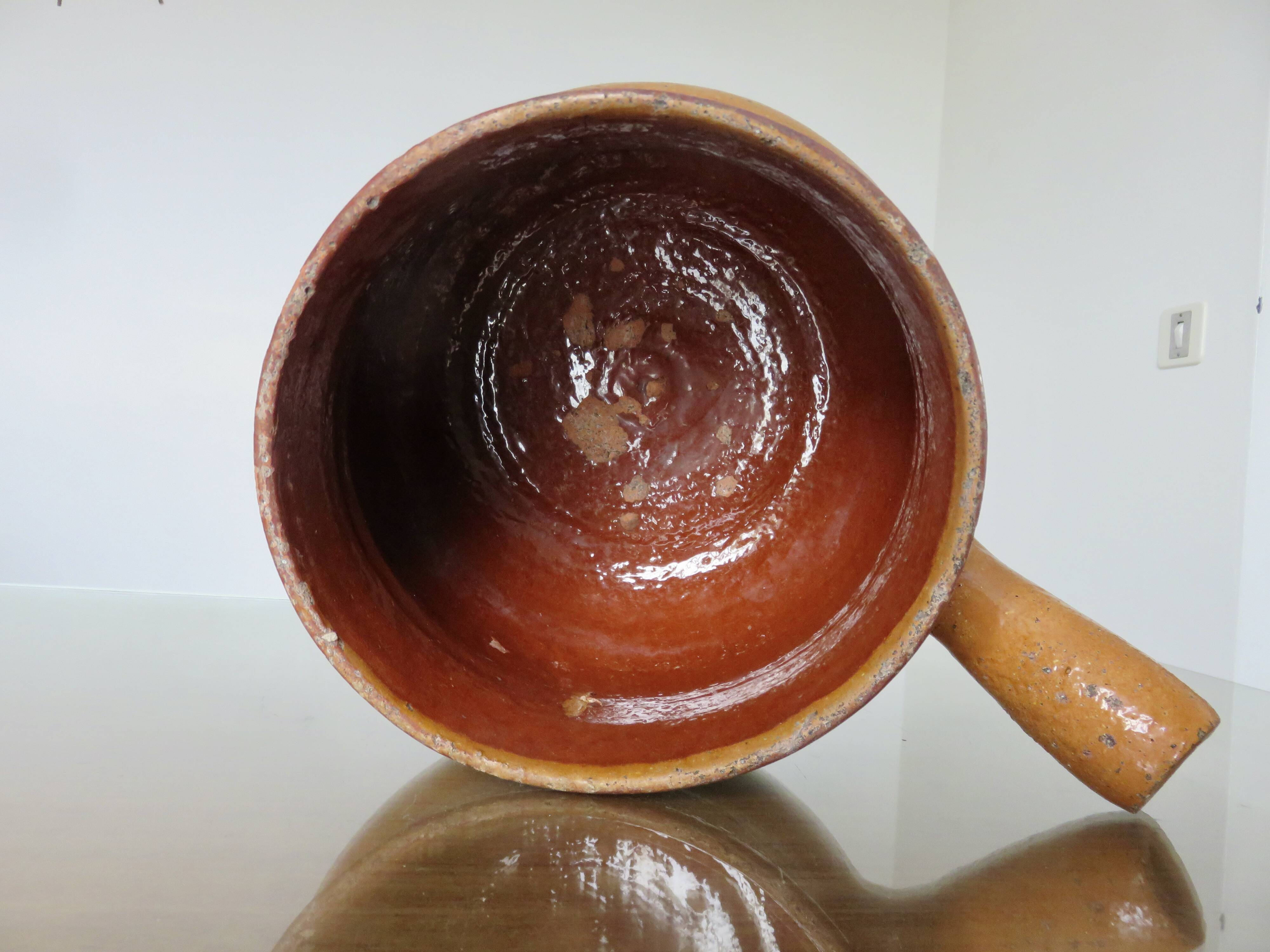 Flower pot, Vallauris ceramic frying pan signed 1950