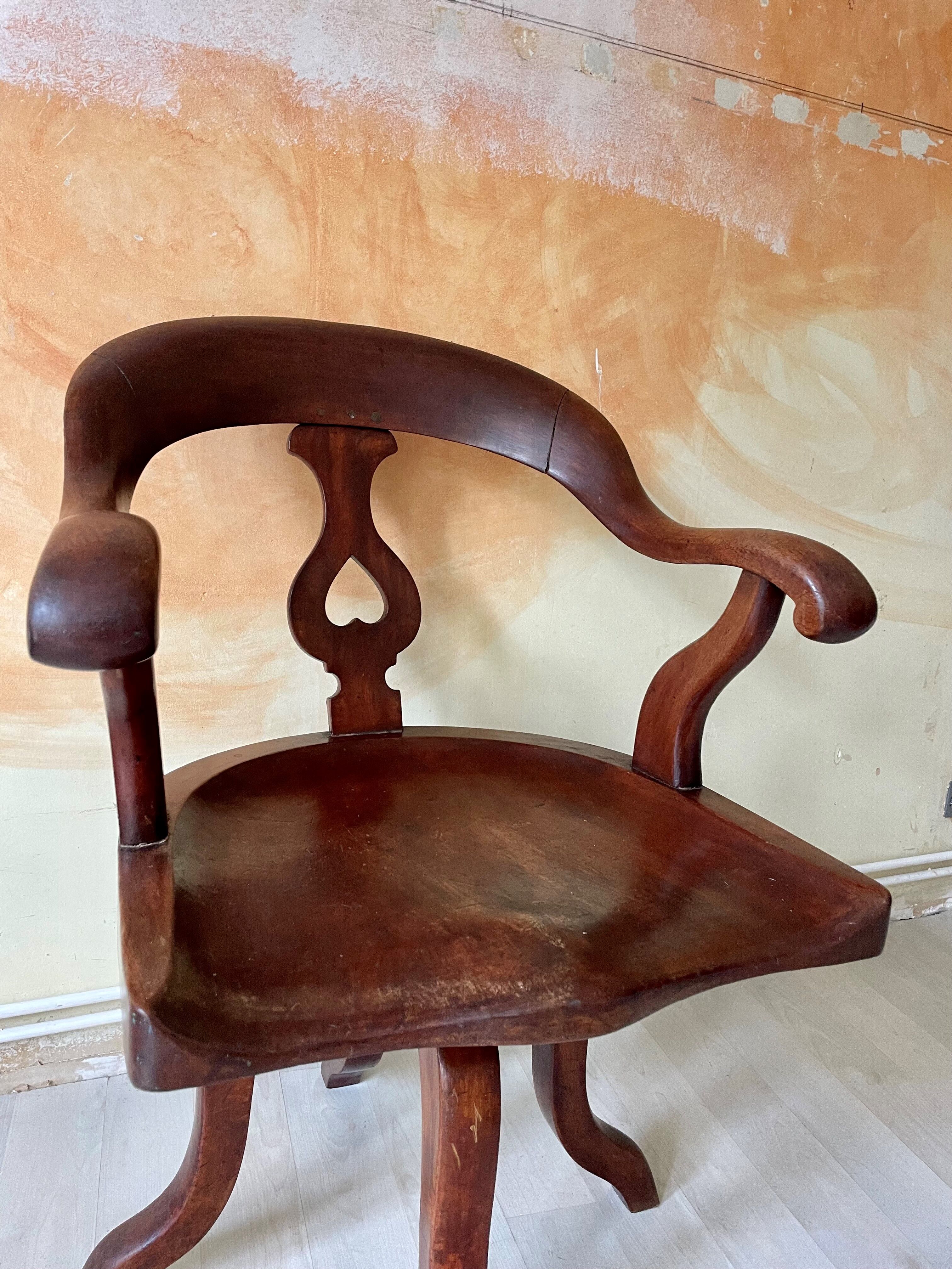 Sailor's armchair in swivel teak