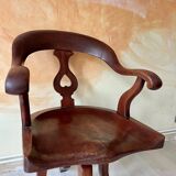 Fauteuil de marin en teck pivotant