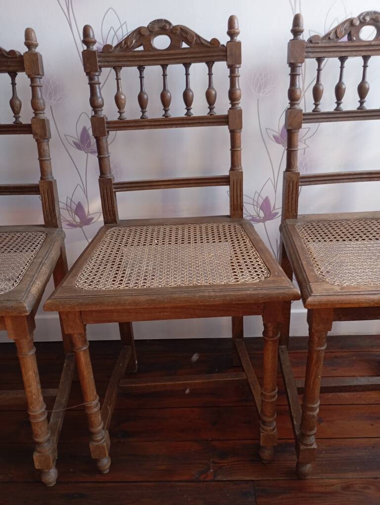 6 chaises cannées