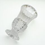 Arques crystal vase with diamond point pattern 60s 70s crystal vase