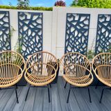 Former vintage rattan lounge