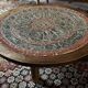 Zodiac round coffee table - Wood and ceramic - Vallauris