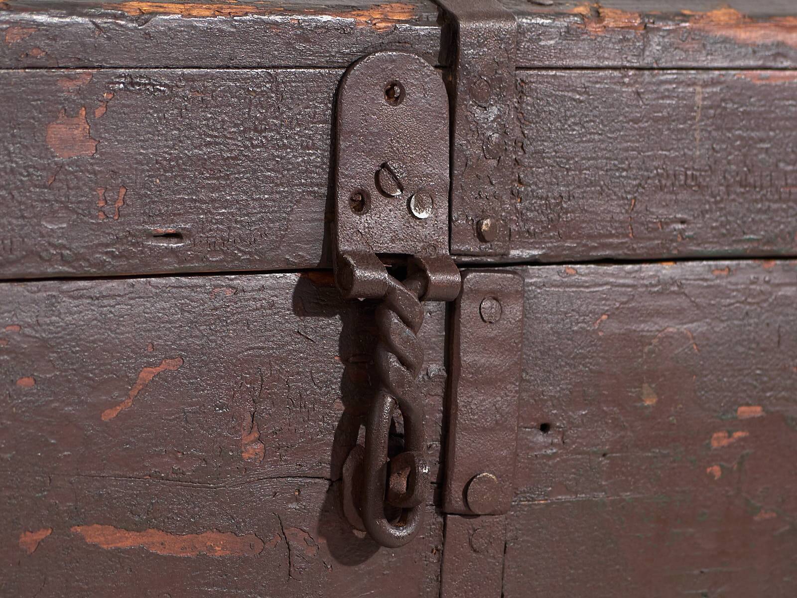 Small antique dark-colored chest (circa 1900)
