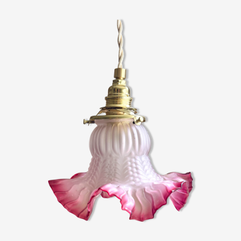 Vintage pink frosted glass tulip ride