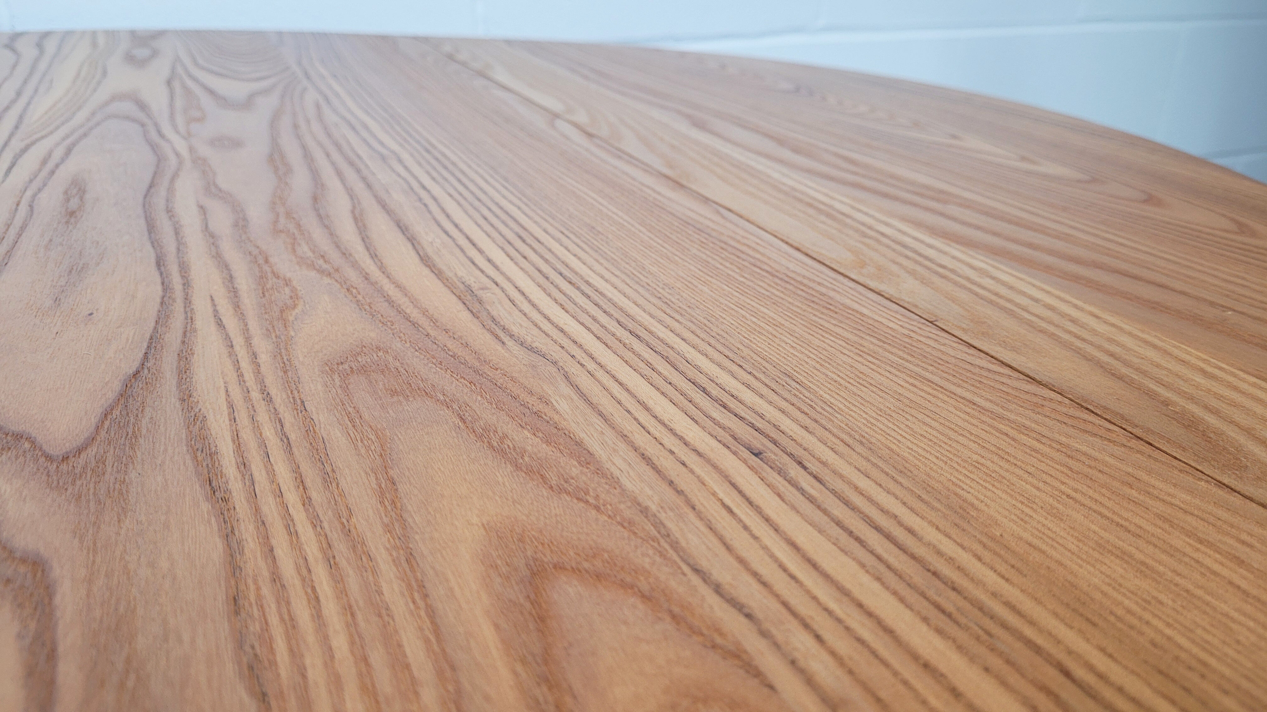 Ercol round drop leaf dining table - black leg, 1960