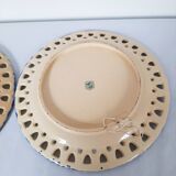 Decorative openwork plates with blue flowers