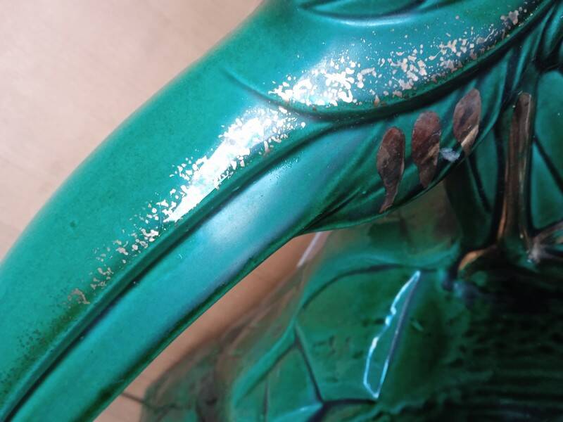 Pheasant statue sculpture glazed ceramic Ch.Lemanceau Art Deco