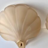 Appliques murales coquillages en verre vintage, lampes style art nouveau