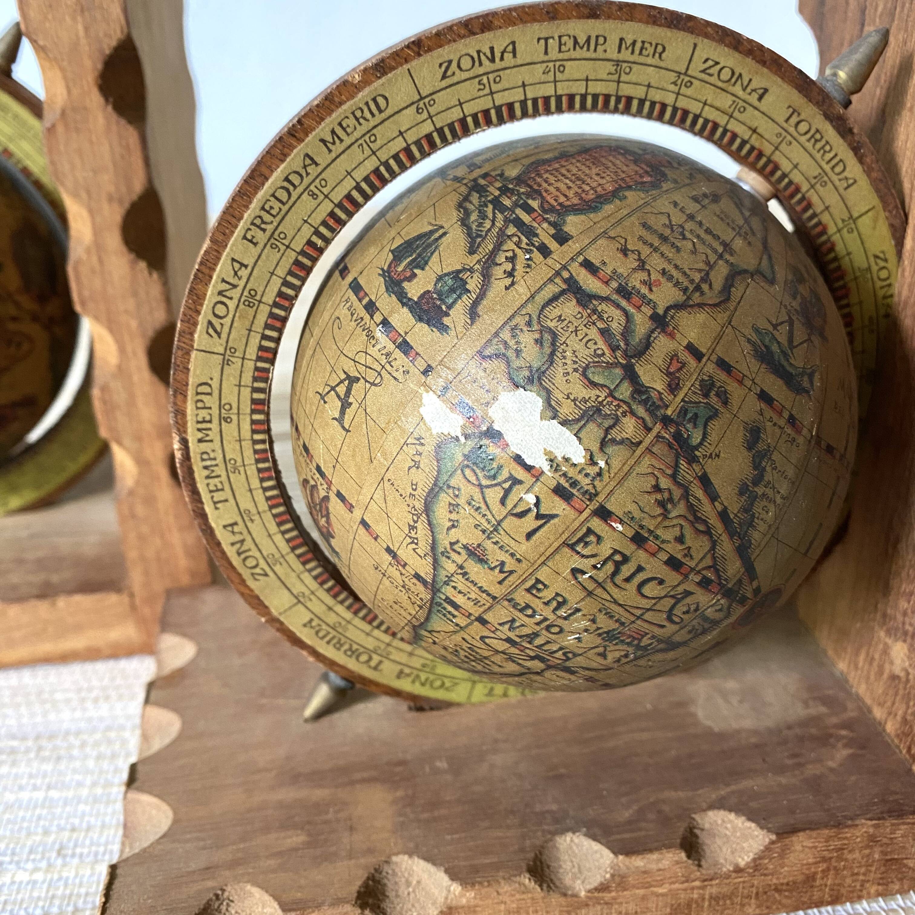 Vintage globe bookends