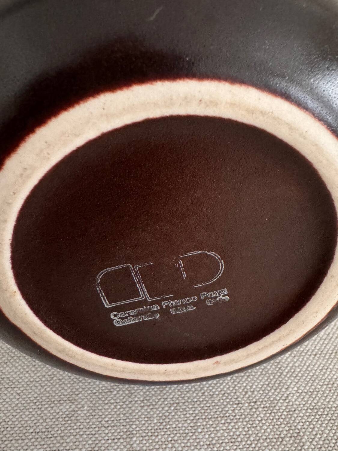 Pichet, vase vintage en grès texturé par Franco Pozzi