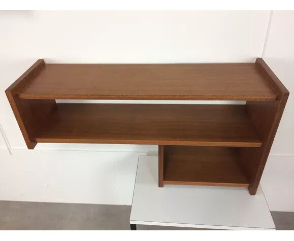 Suite of asymmetrical Scandinavian wall shelves 60s