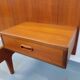 Lit double vintage scandinave en teck des années 60 avec chevets intégrés