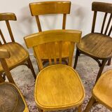 Set of 6 mismatched bistro chairs including Baumann and Luterma chairs