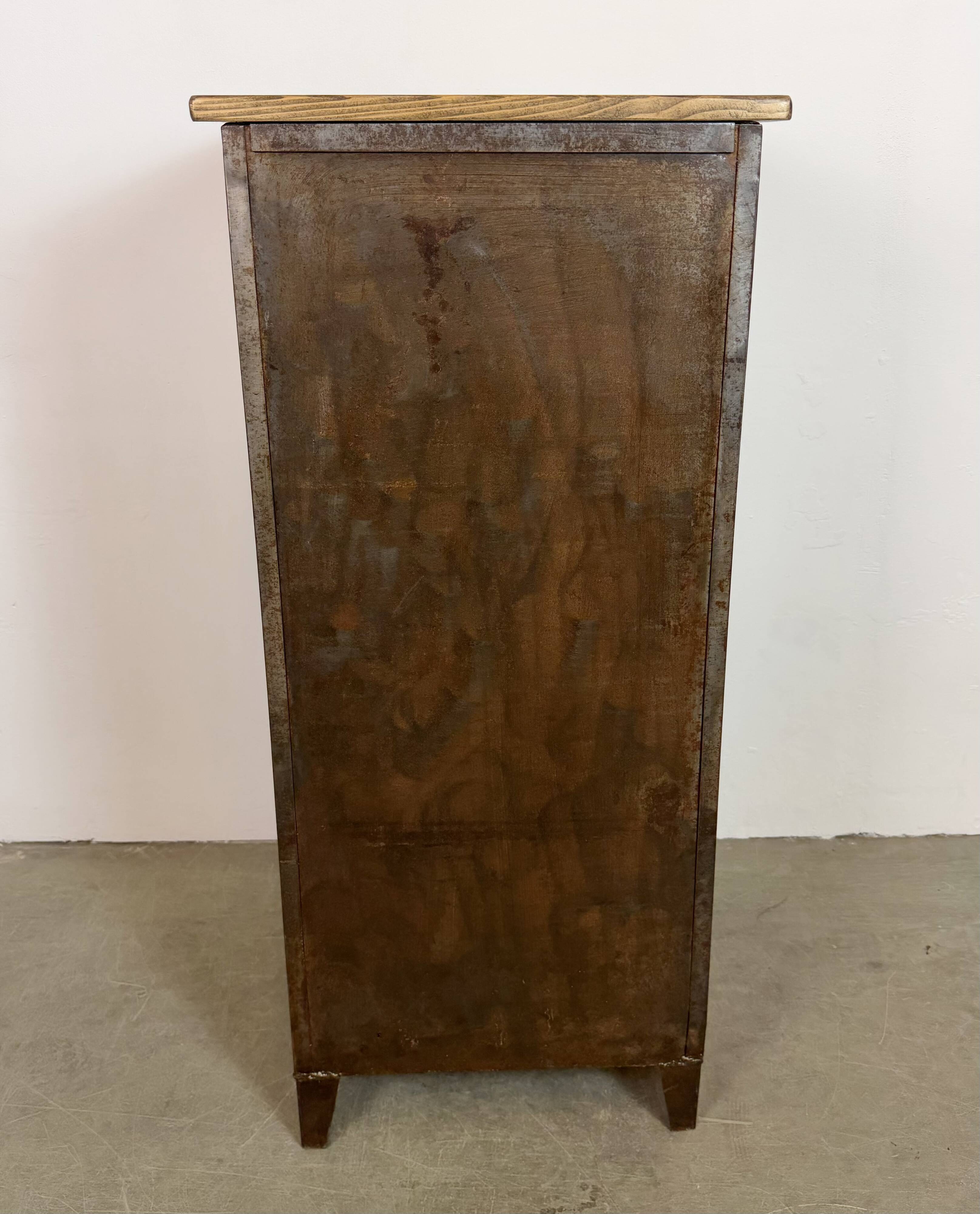 Industrial Iron Cabinet with Mesh Door, 1960s