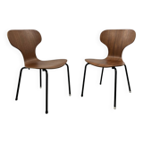 Chaises Mid-Century en Contreplaqué Danois, 1950s, Set de 2