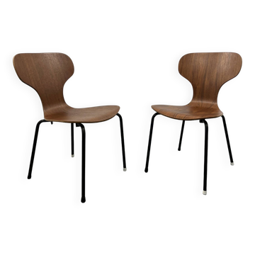 Chaises Mid-Century en Contreplaqué Danois, 1950s, Set de 2