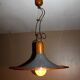 Temde Leuchten, 50's/60's and teak and brass hanging lamp