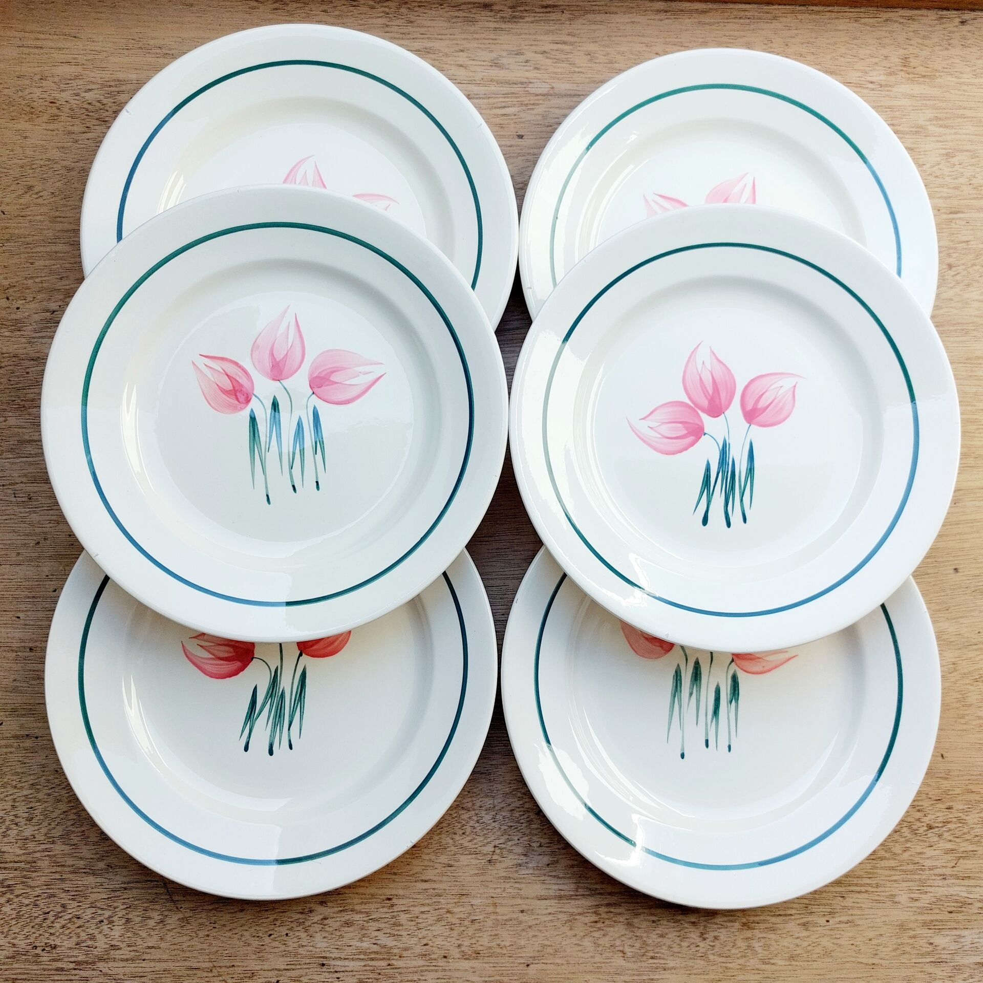Flat plates Givors Faïencerie Nouvelle Flora