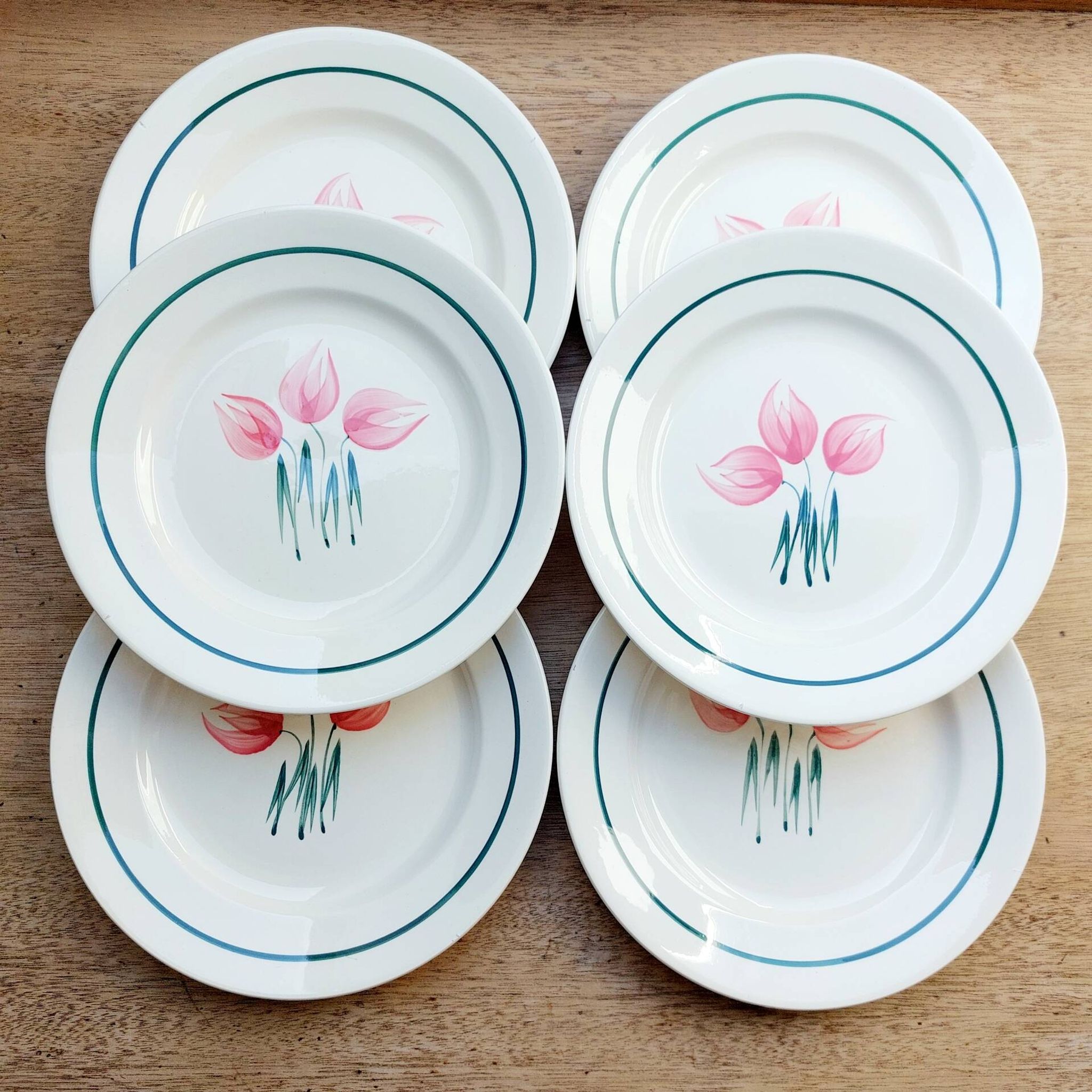 Flat plates Givors Faïencerie Nouvelle Flora