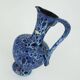 Large vintage kreutz-keramik 1960s 70s vase jug model 228 fat lava drip glaze intense blue