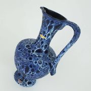 Large vintage kreutz-keramik 1960s 70s vase jug model 228 fat lava drip glaze intense blue