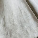 Old linen sheet embroidered red monogram