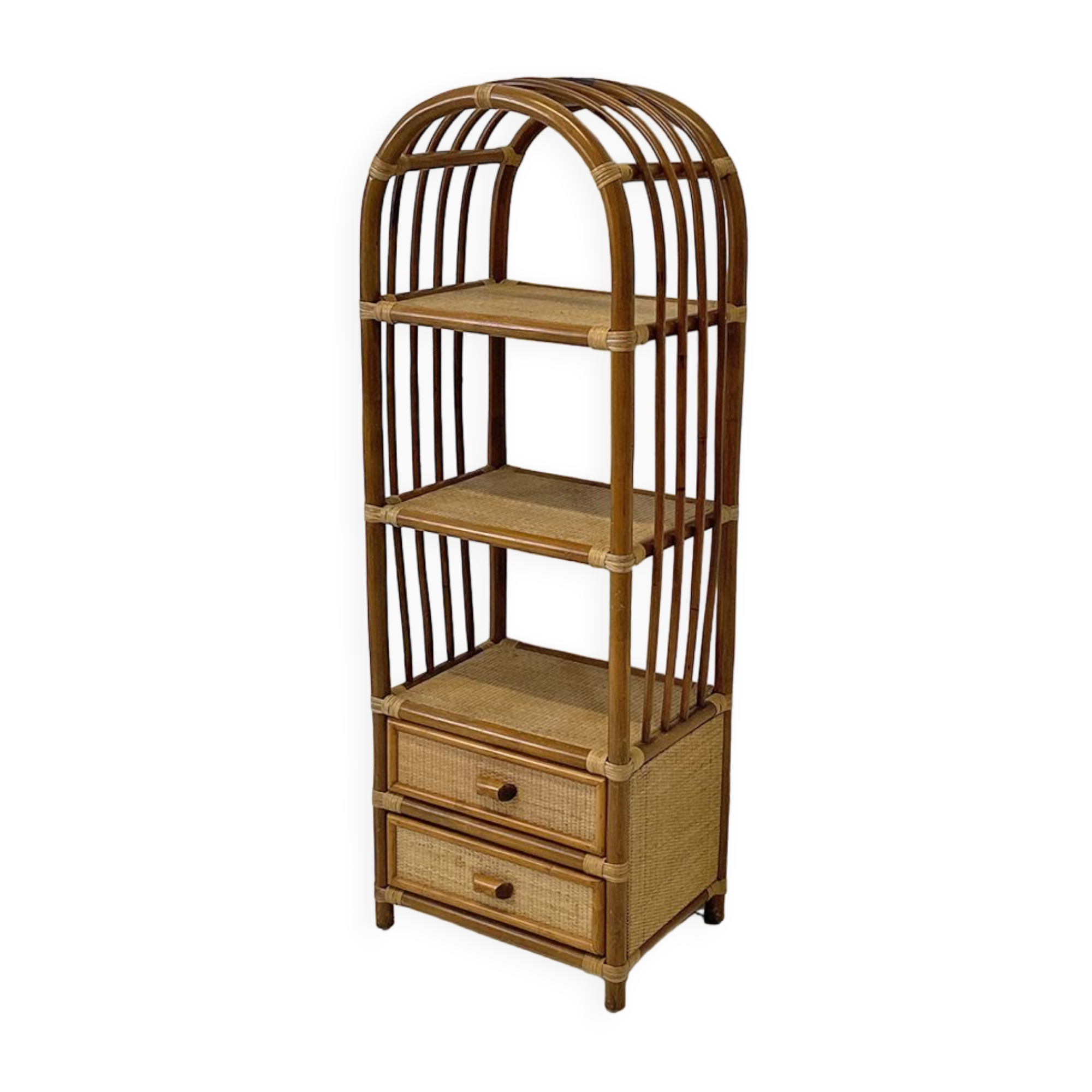 Vintage rattan shelf