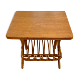 Rattan magazine holder table