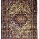 Handmade antique Persian Sarouk rug 3.1' x 5.2' (94cm x 158cm) 1900s