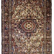 Handmade antique Persian Sarouk rug 3.1' x 5.2' (94cm x 158cm) 1900s
