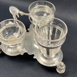 19th century Louis XV style condiment holder, silver or silver-plated metal frame