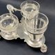 19th century Louis XV style condiment holder, silver or silver-plated metal frame