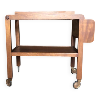 Vintage wooden serving trolley, vintage design serving trolley, rolling furniture, serving cart
