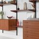 Modular shelving Kai Kristiansen, teak veneer, Danish design 1960s