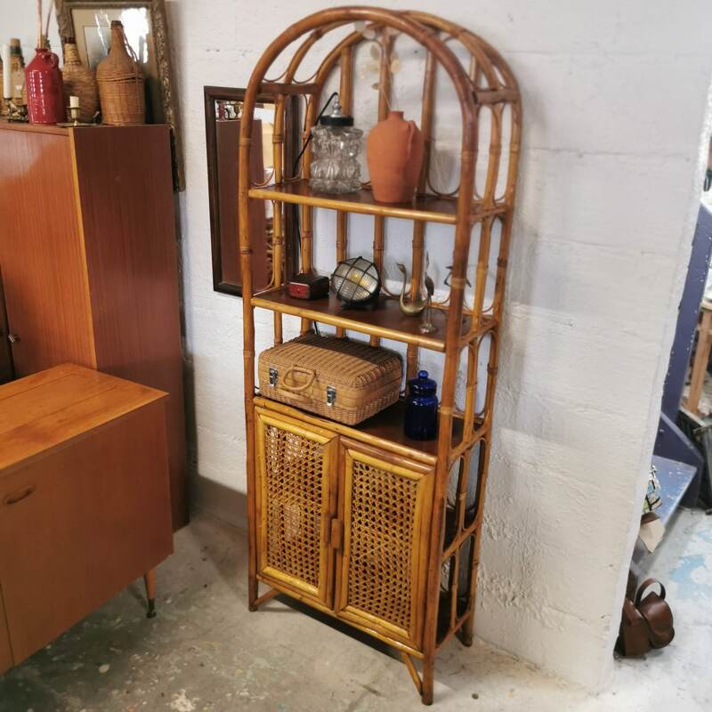 Rattan and cannage shelves