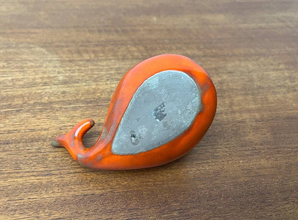 Whale Figurine Ashtray in Ceramic by Ceramica D'Arte, Salerno, Italy, 1970s